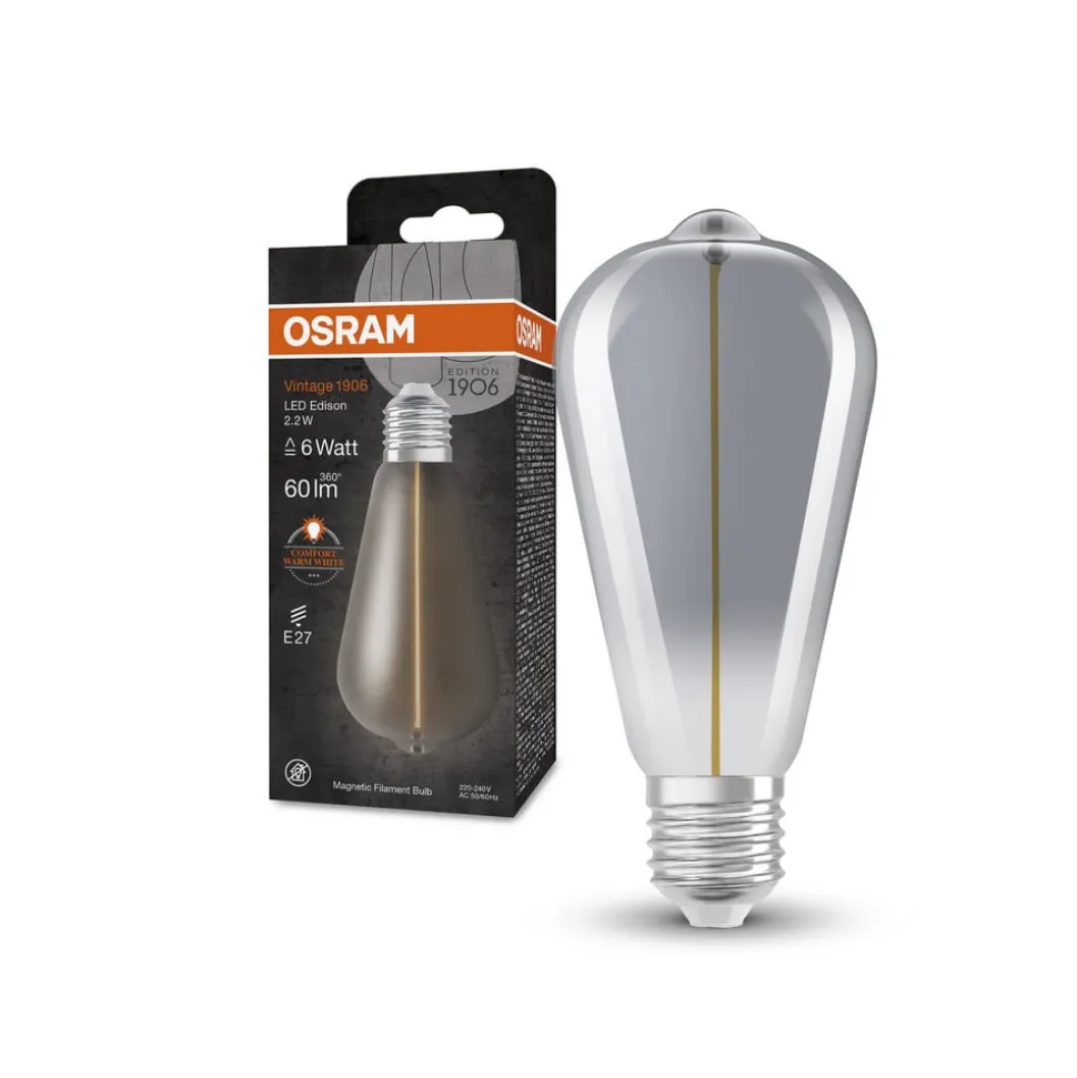 OSRAM Vintage 1906 LED-rustikpære E27 2,2W 818 røg