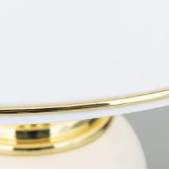 Ovum bordlampe, hvid/guldfarvet, højde 48 cm, keramik/chintz