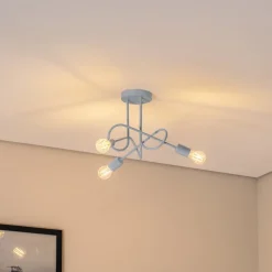 Oxford loftlampe, Ø 44 cm, lyseblå, metal, 3 lyskilder