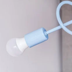 Oxford loftlampe, Ø 44 cm, lyseblå, metal, 3 lyskilder