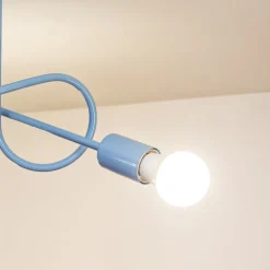 Oxford loftlampe, Ø 44 cm, lyseblå, metal, 3 lyskilder