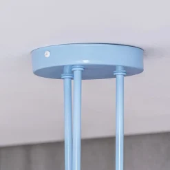 Oxford loftlampe, Ø 44 cm, lyseblå, metal, 3 lyskilder