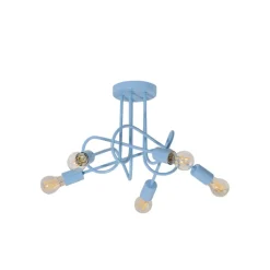 Oxford loftlampe, lyseblå, Ø 47 cm, metal, 5 lyskilder