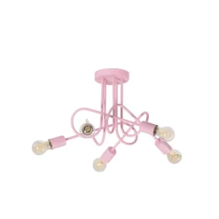 Oxford loftlampe, lyserød, Ø 47 cm, metal, 5 lyskilder