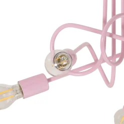 Oxford loftlampe, lyserød, Ø 47 cm, metal, 5 lyskilder