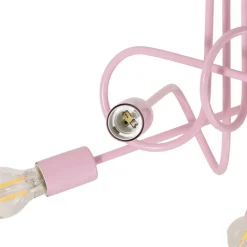 Oxford loftlampe, lyserød, Ø 47 cm, metal, 5 lyskilder