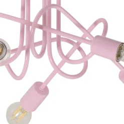 Oxford loftlampe, lyserød, Ø 47 cm, metal, 5 lyskilder