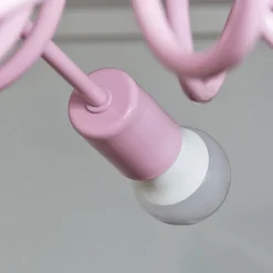 Oxford loftlampe, lyserød, Ø 47 cm, metal, 5 lyskilder