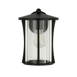 Pagoda udendørs væglampe, IP44, sort, metal, E27