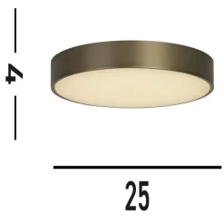 Palma LED-loftlampe, bronzefarvet, Ø 25 cm, stål/akryl