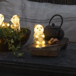 Pandabjørn LED-lysfigur, 5 stk som kæde