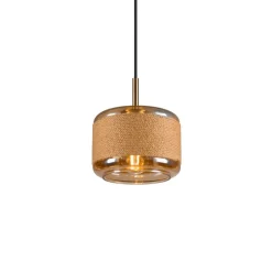 Pantilo Rope 19 hængelampe, brun/amber/guld, glas, Ø 19 cm