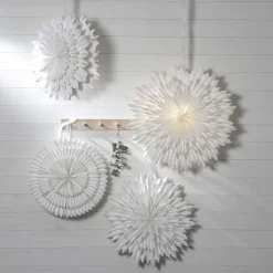 Papirstjerne Snow, Ø 50 cm, hvid, 3-lags, papir