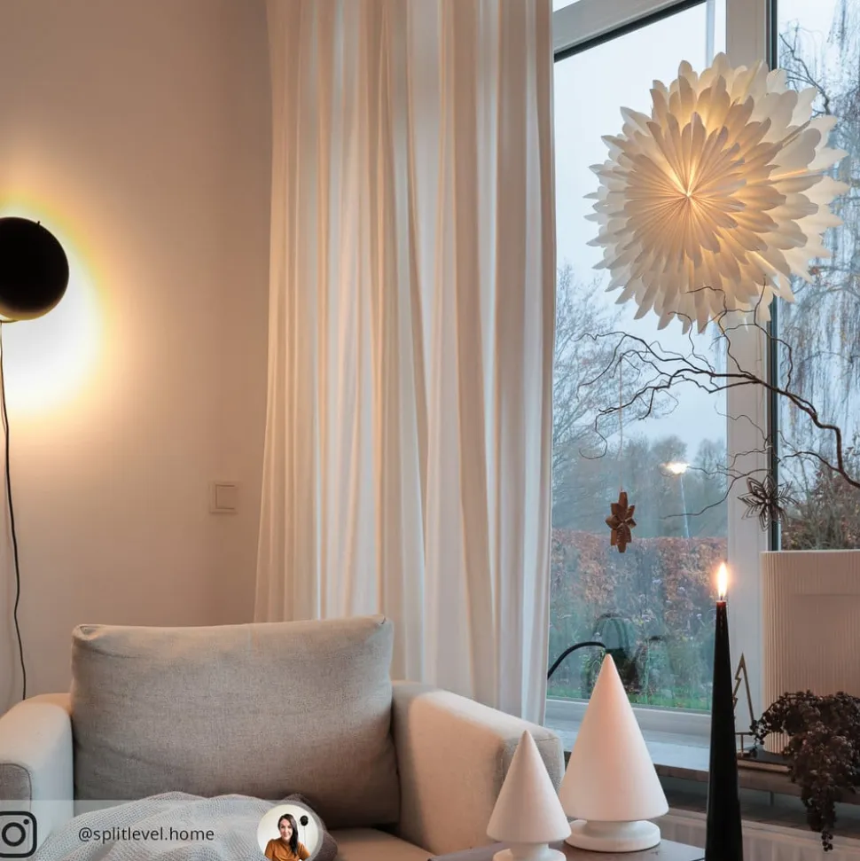 Papirstjerne Snow, Ø 50 cm, hvid, 3-lags, papir