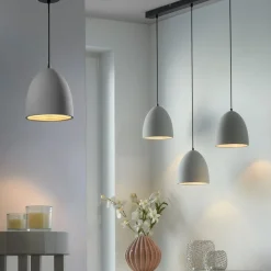 Paul Neuhaus Eton hængelampe, grå, beton, Ø 21 cm, G9