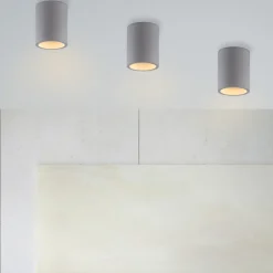 Paul Neuhaus Eton loftlampe, grå, beton, Ø 11 cm, GU10