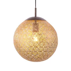 Paul Neuhaus Greta hængelampe, Ø 30 cm, guldfarvet, metal