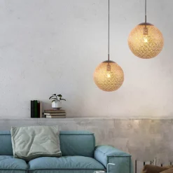 Paul Neuhaus Greta hængelampe, Ø 30 cm, guldfarvet, metal