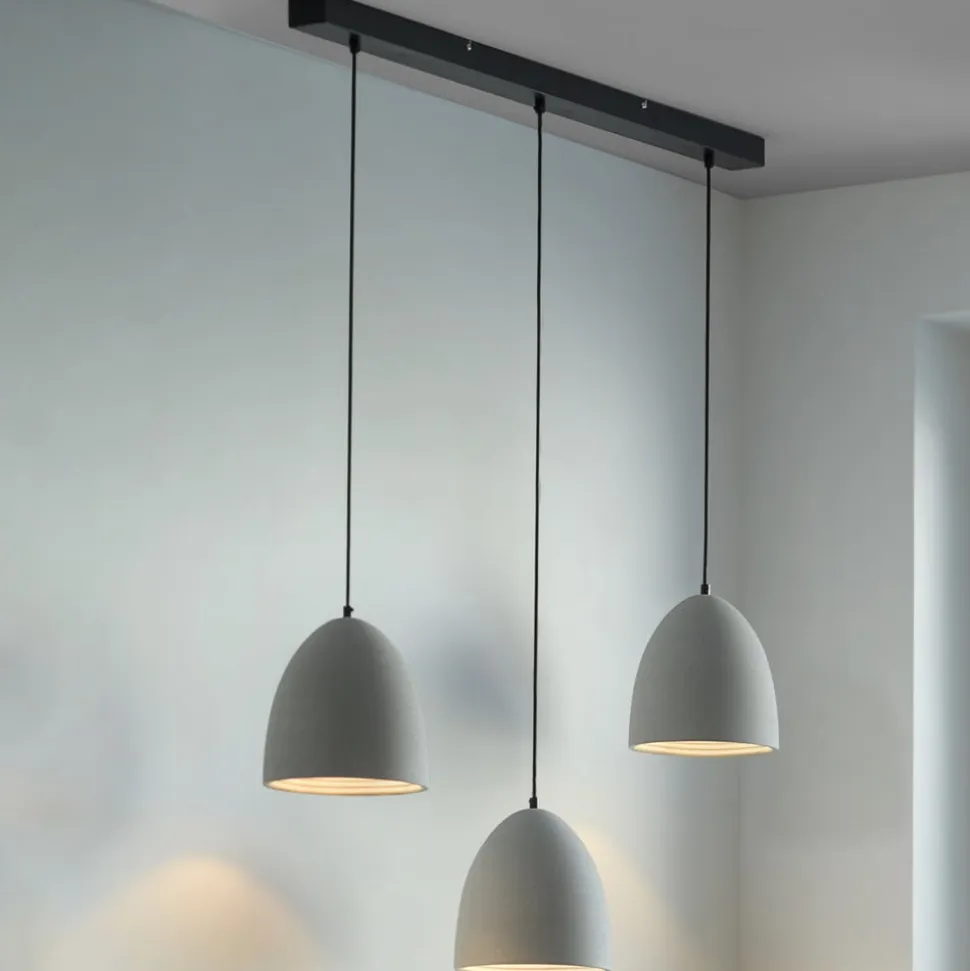 Paul Neuhaus hængelampe Eton, 3.lyskilder, 100 cm, beton, G9