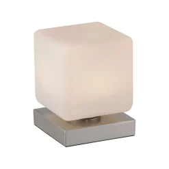 Paul Neuhaus LED-bordlampe Dadoa, stål, glas, dæmpbar