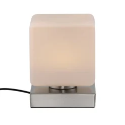 Paul Neuhaus LED-bordlampe Dadoa, stål, glas, dæmpbar