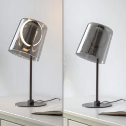 Paul Neuhaus LED-bordlampe Zula, røggrå, højde 42 cm