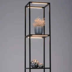 Paul Neuhaus LED-gulvlampe Contura, sort, metal, 140 cm