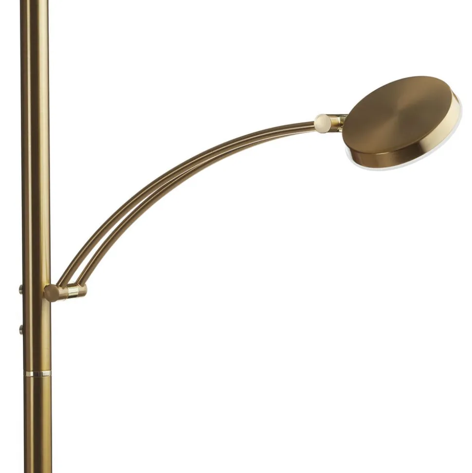 Paul Neuhaus LED-gulvlampe Alfred, messingfarvet, dæmpbar