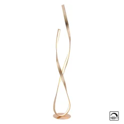 Paul Neuhaus LED-gulvlampe Linda, guld, metal, dæmpbar