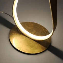 Paul Neuhaus LED-gulvlampe Linda, guld, metal, dæmpbar