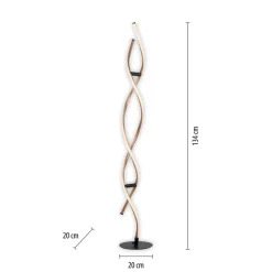 Paul Neuhaus LED-gulvlampe Polina, guld, metal, dæmpbar