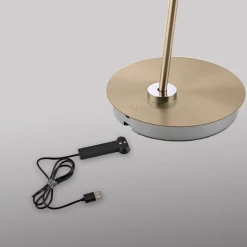 Paul Neuhaus LED-gulvlampe Akku-Bente, messing, CCT, USB-C