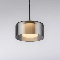 Paul Neuhaus LED-hængelampe Rika, Ø 15 cm, glas, dæmpbar