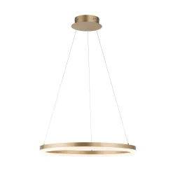 Paul Neuhaus LED-hængelampe Titus, Ø 60 cm, messing, dæmpbar