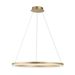 Paul Neuhaus LED-hængelampe Titus, Ø 80 cm, messing, dæmpbar