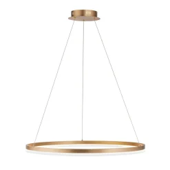 Paul Neuhaus LED-hængelampe Titus, Ø 80 cm, messing, dæmpbar