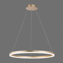 Paul Neuhaus LED-hængelampe Titus, Ø 80 cm, messing, dæmpbar