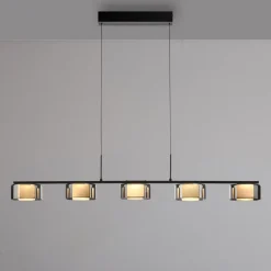 Paul Neuhaus LED-hængelampe Rika, 119 cm, glas, dæmpbar