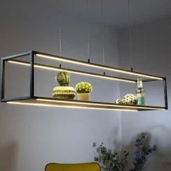 Paul Neuhaus LED-hængelampe Contura, sort, 105 cm