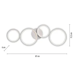 Paul Neuhaus LED-loftlampe Kiringe, hvid, metal, dæmpbar