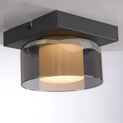 Paul Neuhaus LED-loftlampe Rika, Ø 15 cm, glas, dæmpbar