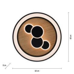 Paul Neuhaus LED-loftlampe Eliza, olieret eg, Ø 60 cm