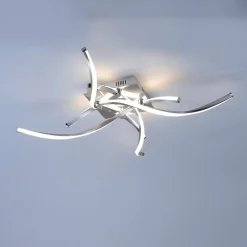 Paul Neuhaus LED-loftlampe Polina, 4 lyskilder, sølv, dæmpbar