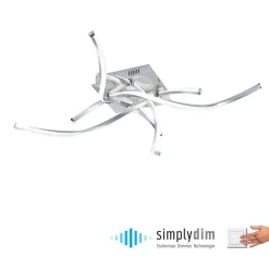 Paul Neuhaus LED-loftlampe Polina, 4 lyskilder, sølv, dæmpbar