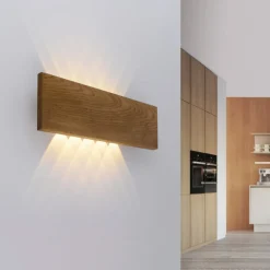 Paul Neuhaus Palma LED-væglampe i træ 45 cm