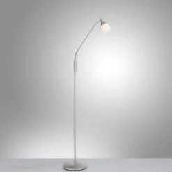 Paul Neuhaus Pino gulvlampe, sølv, 163 cm, dæmpbar, G9