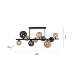 Paul Neuhaus Popsicle loftlampe, glas, 85 cm lang, G9