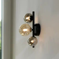 Paul Neuhaus Popsicle væglampe, sort, glas, 29 cm, G9