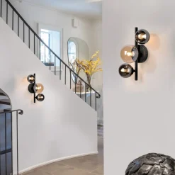 Paul Neuhaus Popsicle væglampe, sort, glas, 29 cm, G9