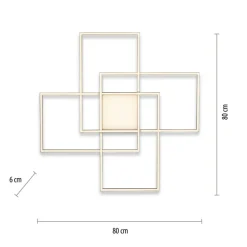 Paul Neuhaus Q-ASMIN LED-loftlampe, 80 x 80 cm
